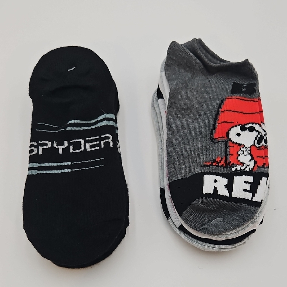 Spyder Ankle Socks & Snoopy Ankle Socks Design New Black Gray New